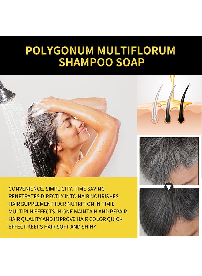 إيلهو شامبو صبغة شعر أسود، شامبو صبغة شعر أسود فوري 3 في 1، تغطية كاملة للرمادي، سحر خلال 15 دقيقة لجميع الأنواع، طبيعي للنساء والرجال، بلسم لترك اللون، سهل الاستخدام - Image 3